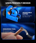 Brake line flaring tool kit by Orion Motor Tech, blue metal tool with adjustable cutter and deburring tool.
