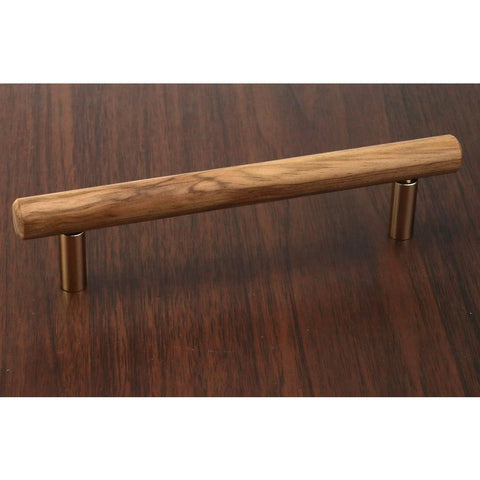 Set Of 4 Wood Drawer Pulls With 5 Inch Center Hole For Dresser Drawers Cabinets Kitchen Wardrobe 6.6 Inch Length 168mm By 15mm By 41mm Includes Screws Durable Wooden Handles For Rustic Modern Furniture