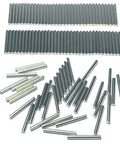 Heavy Duty 304 Stainless Steel Dowel Pins 2Mm X 18Mm Precision Ground Metal Shelf Pegs 110 Pack scattered and arranged.