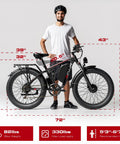 Powerful Dual Motor 4000W Fat Tire Electric Bike With 52V 25Ah Battery shown with rider for size perspective