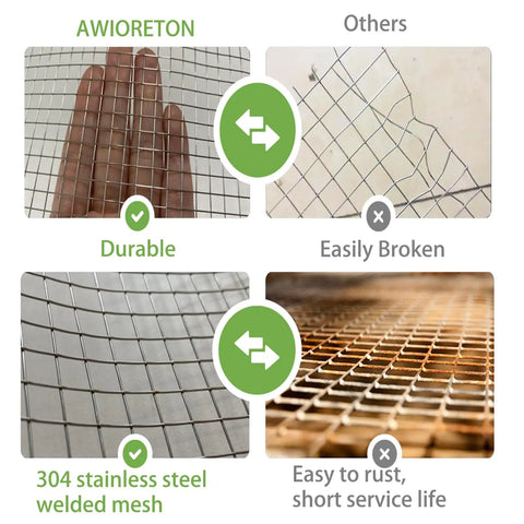 Comparison of 4 Mesh Stainless Steel Wire Mesh Sheets 11.8 X 23.6 Inches, Welded, 0.6mm Wire Diameter to inferior alternatives