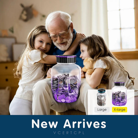X Large Piggy Bank For Adults And Kids With Digital Coin Counter And LCD Display 2.4L Capacity Holds 2000 Plus US Coins