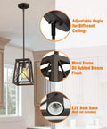 Farmhouse Pendant Light With Industrial Metal Wire Cage In Oil Rubbed Bronze, 1 Light Hanging Lantern for kitchen