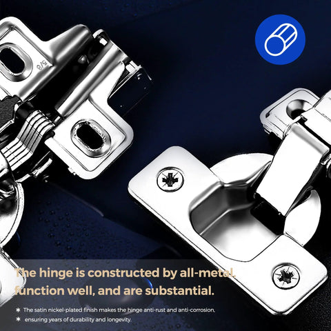 60 Pack 30 Pairs Short Arm Kitchen Cabinet Hinges Five Eighths Inch Overlay Brushed Nickel Soft Close Concealed Hinges With Mounting Screws For Face Frame Doors 105 Degree Opening No Fuss Easy Install