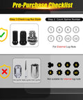 Pre-purchase checklist for Eight Piece Spline Lug Nut Socket Set With 5 6 7 12 Spline Locking Keys, not for hex or spike nuts