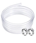 Coiled Clear 3/8 Inch ID 100 Ft Vinyl Tubing For Low Pressure, Flexible PVC Hose with Two Stainless Clamps