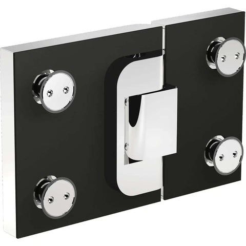 Shower Door Hinge 180 Degree Glass To Glass Right Hand Polished Chrome Plated Brass For Frameless Showers Easy Install Durable Construction Smooth Swing No Brainer