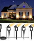 Four Pack Low Voltage Outdoor Uplights And Spotlights With Transformer And 75ft Cable, Waterproof Landscape Lighting For House