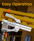 Chrome grease gun coupler with lever and springs, quick-connect lock-on design