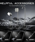 Pro Borescope Camera With Light accessories including hook, magnet, and mirror.