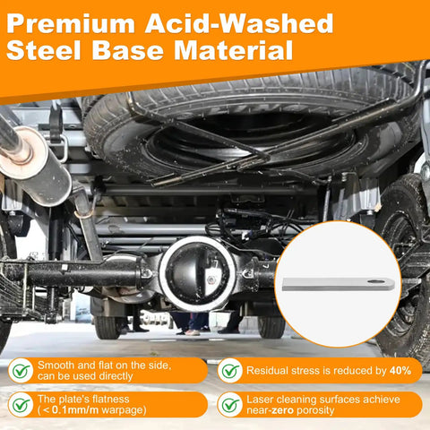 Premium Acid Pickled Weld Tabs 10 Pack Heavy Duty Steel Tack Studs With Three Eighth Inch Hole No Coating Clean Burn setup.