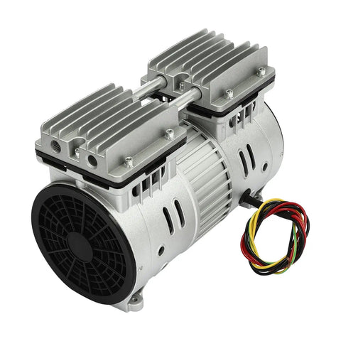 Dusndulr Oilless Vacuum Pump 1700Rpm 110L Min High Pressure Piston Compressor With Silencer 550W 110V view of motor head with vents.