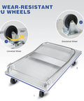 35 Inch Long By 21 Inch Wide Aluminum Platform Truck Foldable Cart With 800 Lb Capacity showcasing four wear-resistant wheels