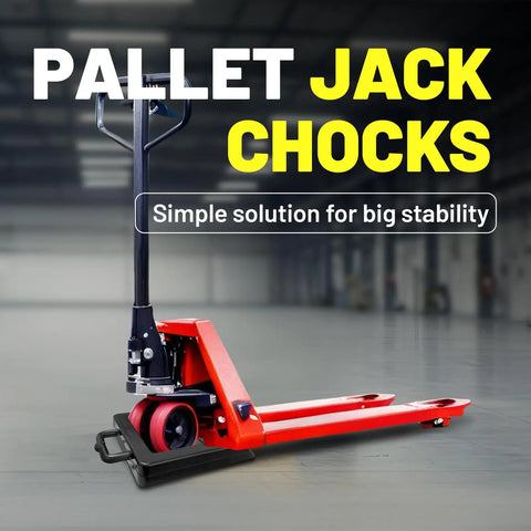Heavy Duty Rubber Pallet Jack Chocks 2 Pack Solid Anti Roll Wheel Stops That Keep Your Rig Locked Down Tight While Running Loads Around The Warehouse Without Any Funny Business