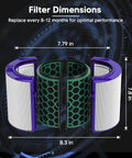 Replacement 360 Degree Pure Cool Filter For DP04 TP04 HP04 TP05 DP05 Air Purifier And Fan Combos dimensions and design