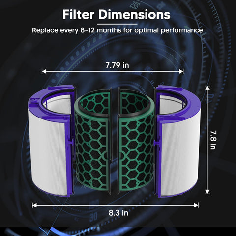 Replacement 360 Degree Pure Cool Filter For DP04 TP04 HP04 TP05 DP05 Air Purifier And Fan Combos dimensions and design