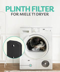 Toe Kick Plinth Filter Replacement For T1 Dryers 9164761 By JASCODE displayed with Miele T1 dryer