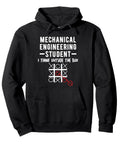 Cool Mechanical Engineer Gift For College Students Pullover Hoodie With Illustration That Combines Clever Engineering Humor Brainy Vibes Dorm Ready Comfort And Giftable Style featuring tic-tac-toe design on black hoodie.