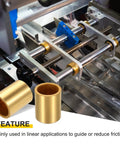 12Pcs Sleeve Bearings Self Lubricating Sintered Bronze Bushings, 10mm Bore, 12mm OD displayed with machinery setup.