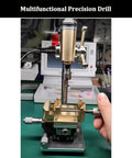 Joverex Multifunction Micro Watch Bench Drill Press With Adjustable Voltage And Variable Speed Up To 9500Rpm High Precision Drilling Tool for jewelry making, close-up on brass vise.