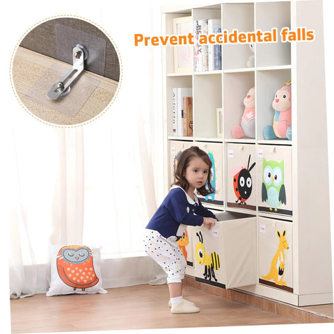 12 Piece Cabinet Anchors Heavy Duty Furniture Safety Straps For Dresser Bookshelf And Cabinets Anti Tip Wall Anchors in use