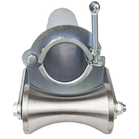 Heavy Duty Cable Puller Sheave Featuring Dual Bearings For Hassle Free Wire Feeding Through Tight 3 Inch Conduits While Protecting Line Integrity On Rough Job Sites close-up view showing dual bearings and galvanized steel construction.