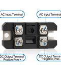 MDQ-100A Single Phase Bridge Rectifier Diode Module 1600V 100A showing labeled AC input and DC output terminal blocks