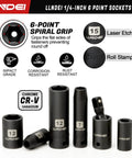 Your Go-To Quarter Inch Drive Socket And Nut Driver Set 44-Pc Kit With Deep And Shallow Metric Sockets From 4Mm To 15Mm displayed