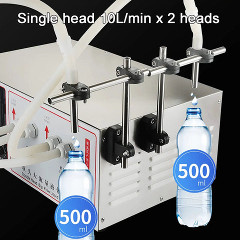 High Performance Double Head Peristaltic Pump Liquid Filling Machine With Digital Screen and No Drip Nonsense Easy As Pie Setup for precise liquid dispensing.