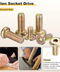 Rock Solid Furniture Replacement Screw Set with Killer Barrel Nuts and Flat Head Bolts for Crib Buildouts Includes All M6 Sizes in a Massive 100 Piece Stash That Slaps, showing various M6 hex screws.