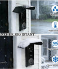 All Weather Stainless Steel Doorbell Rain Cover That Bosses Up Outdoor Protection With Anti Glare Sun Shade in rain and snow settings