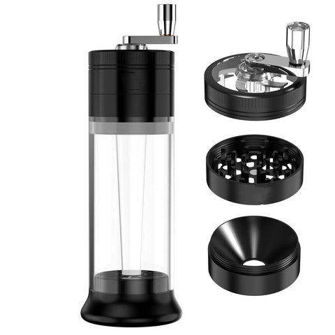 3-In-1 Hand Crank Spice Grinder Roller Crusher Filler For Flower Buds Milling And Grinding With Magnetic Lid And Storage No-Fuss Fill System Durable Zinc Alloy Top Save Time And Keep It All In One Unit with detachable parts