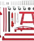 Disassembled parts of 2 Ton Folding Hydraulic Engine Hoist With 6 Wheel Cherry Picker For Garage And Workshop Portable Shop Crane Lift
