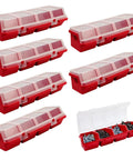 6 Pack Screw Organizer Storage Bins With Lids, Stackable Plastic Hardware Box For Garage Nails Bolts And Craft Tools