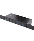 Built Like A Tank 16 Port Industrial USB 3.2 Gen 1 Hub With Heavy Duty Metal Casing for tough worksite connections.