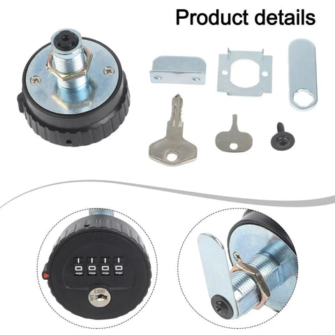Drawer Combination Lock With Key And Password Code For File Cabinets And Storage Doors 30mm Black Cam Lock details
