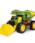 Motorized Dig Rig 2 In 1 Toy Dump Truck And Front Loader With Realistic Lights And Sounds Dual Joystick For Kids 3 Plus