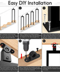 Installation guide for Three Pack 36 Inch Square U Shape Matte Black Metal Stair Balusters With Adjustable Top Bracket.