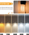 Comparison of 2700K soft warm light and other light temperatures for 15 Pack Replacement LED Bulbs for Outdoor String Lights