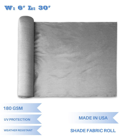 6 Feet By 30 Feet Sun Shade Fabric Roll For Outdoor Use UV Resistant Breathable 180GSM HDPE Cloth
