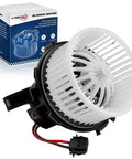 Premium Hvac Heater Blower Motor Fan Dead Simple Plug Play Replacement Built Heavy Duty for Audi Q5, 2009-2016, side view.