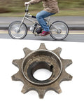 Front Sprocket For 415 Chain With Ten Teeth Iron Alloy Build For 2 Stroke Motorized Machines shown with rider on bike