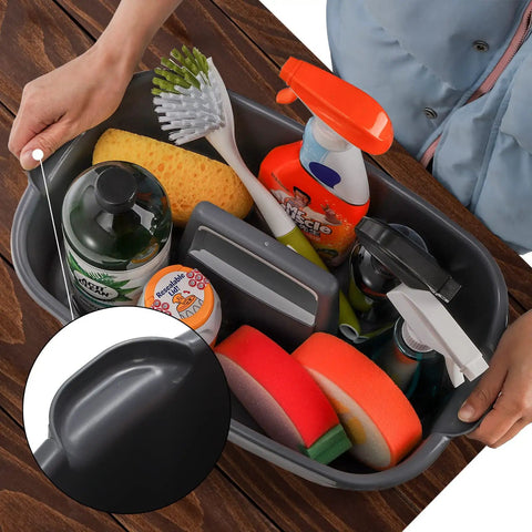 Large Cleaning Supplies Caddy Organizer Bin With Handle for Dorm Garden Bathroom Storage, holds spray bottles, sponges, scrubbers