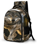 Rock Mountain Grey Wolf Print Unisex Backpack Big Capacity For Everyday Carry And Travel Durable Polyester Build Breathable Comfort