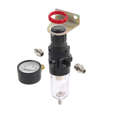 Pro Grade Airbrush Regulator With Gauge And Moisture Trap For Air Compressors 0 To 100 PSI 1/8 Inch NPT Air Filter Regulator