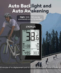 Wireless GPS Bike Computer with ANT Plus and Bluetooth, 2.8 inch screen, IP67 waterproof, shown with cycling background