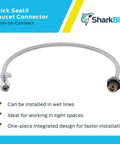 1/2 Inch Straight Stop To 1/2 Inch NPSM Click Seal Faucet Connector, 30 Inch Push To Connect Brass Plumbing Fitting for PEX