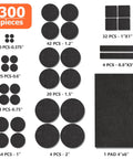 Legit Heavy Duty Felt Furniture Pads 300 Piece Pack Black, various sizes, for glide sliders on hardwood and laminate floors.
