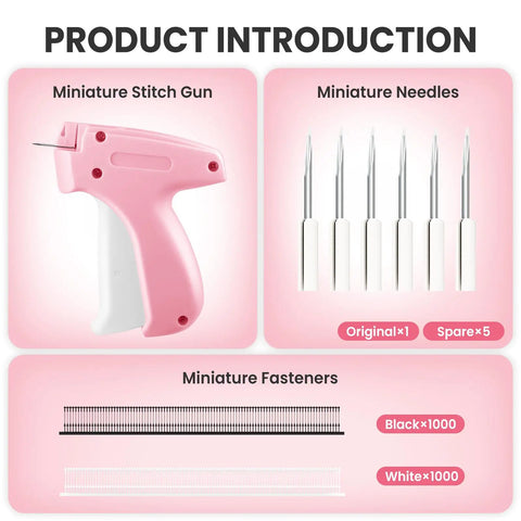 Stitch Gun For Clothes And Tagging Gun Handheld Portable Grab And Go Quick Clothing Fixer For Home And Retail Use with Needles and Fasteners