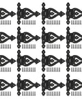 16 Pack Antique Vintage Cast Iron Heavy Duty T Hinges 5.3 Inches Black Powder Coated Flush Mount With Hardware shown